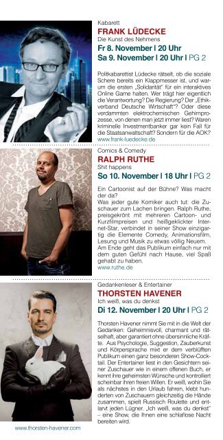 Programm September 2013 bis Januar 2014 - Die Käs