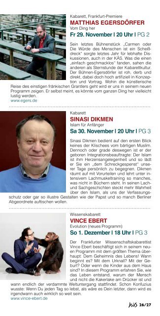 Programm September 2013 bis Januar 2014 - Die Käs