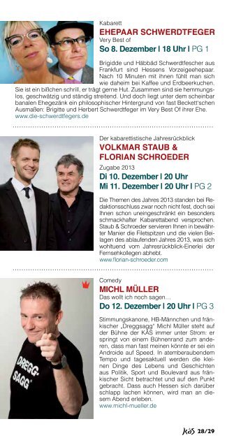 Programm September 2013 bis Januar 2014 - Die Käs