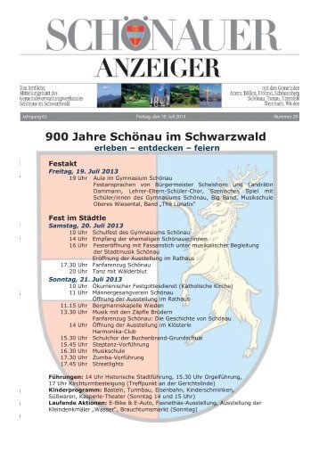 KW 29 / 2013 Schönauer Anzeiger - GVV Schönau