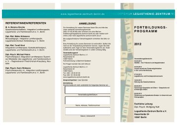 fortbildungs- programm 2012 - Legasthenie-Zentrum Berlin