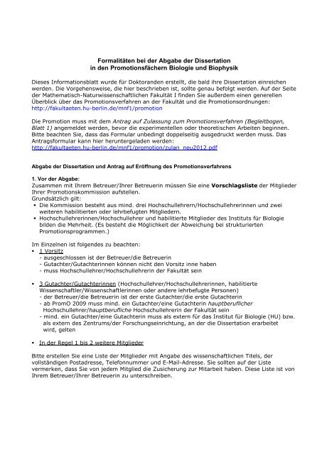 Formalitaten Bei Der Abgabe Der Dissertation In Den
