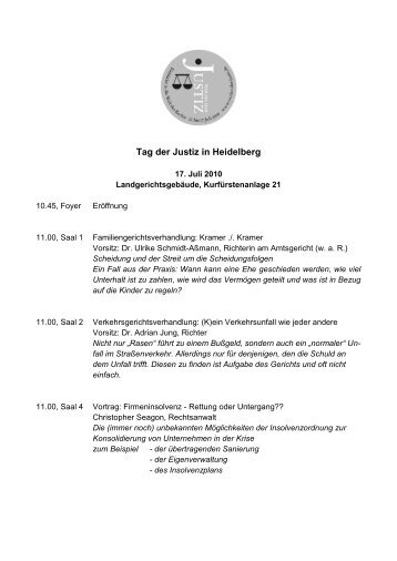 Tag der Justiz in Heidelberg - Amtsgericht Leutkirch im Allgäu