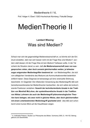 MedienTheorie II