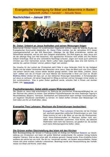 Januar 2011 - Evangelische Vereinigung für Bibel und Bekenntnis ...