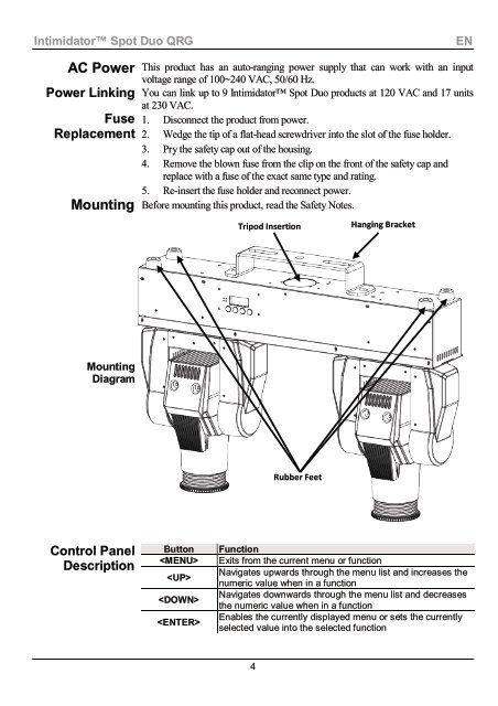 Intimidator Spot Duo ML Quick Reference Guide, Rev. 2 ... - Karma