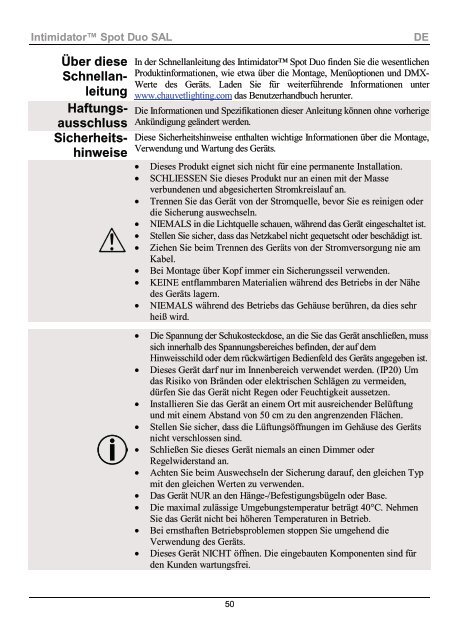 Intimidator Spot Duo ML Quick Reference Guide, Rev. 2 ... - Karma