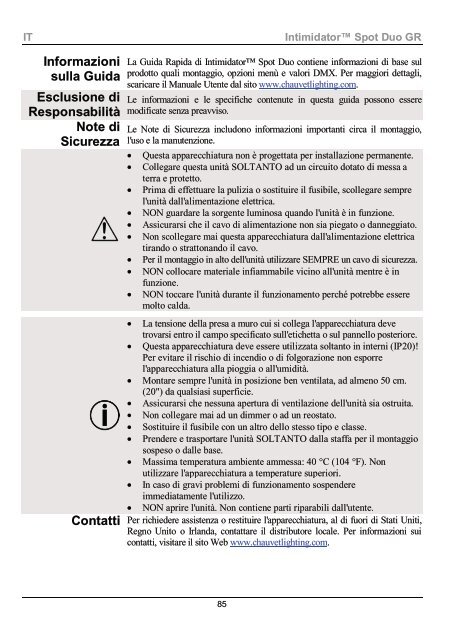 Intimidator Spot Duo ML Quick Reference Guide, Rev. 2 ... - Karma