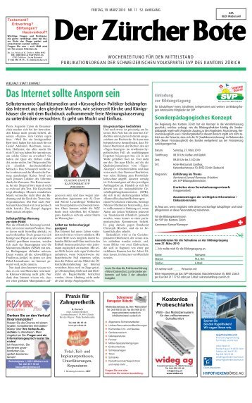 Ausgabe vom 19.03.2010 - SVP Kanton Zürich