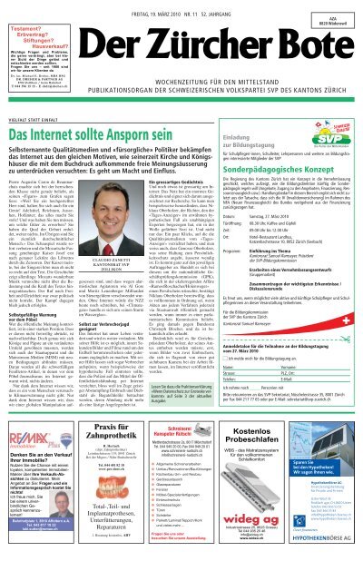 Ausgabe vom 19.03.2010 - SVP Kanton Zürich