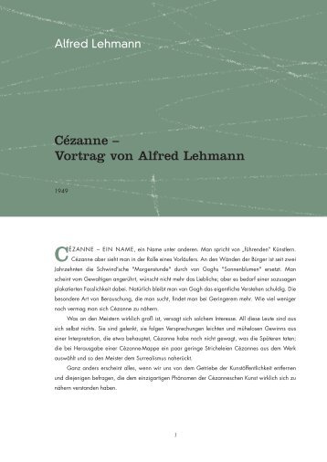 Cézanne – Vortrag von Alfred Lehmann - Alfred Lehmann-Stiftung