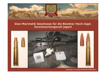 Optimaler Wirkungs-Bereich der Gian-Marchet® Geschosse