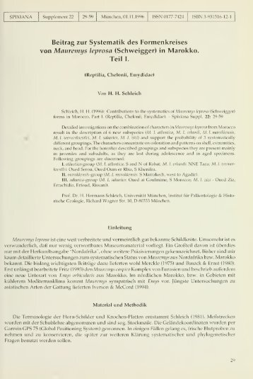 Schleich, H.H. 1996. Beitrag zur Systematik des Formenkreises von ...