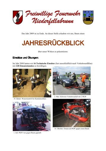 Jahresrückblick 2009 (PDF) - FF Niederfellabrunn