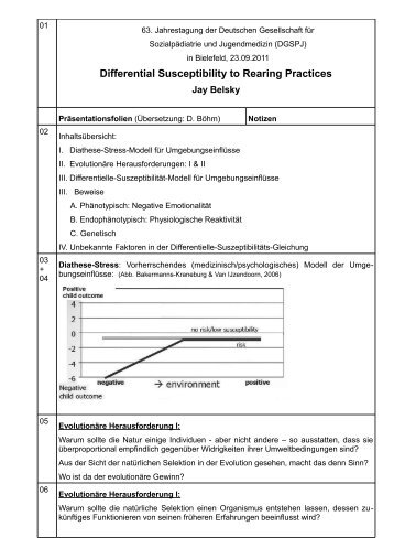 Belsky-Suszeptibilit.. - Fachportal Bildung und Seelische Gesundheit