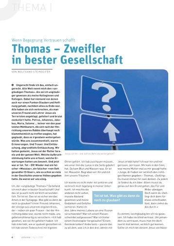 Thomas – Zweifler in bester Gesellschaft (PDF) - ERF Medien