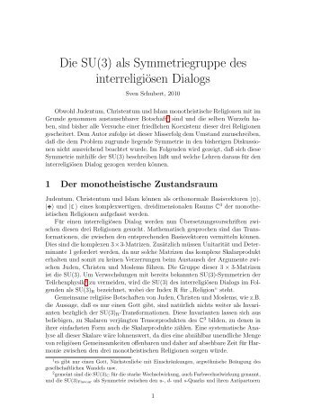 Die SU(3) als Symmetriegruppe des ... - of Sven Schubert