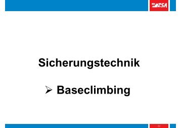 Sicherungstechnik Baseclimbing - BW-ZSA