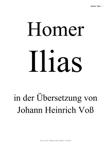 in der Übersetzung von Johann Heinrich Voß