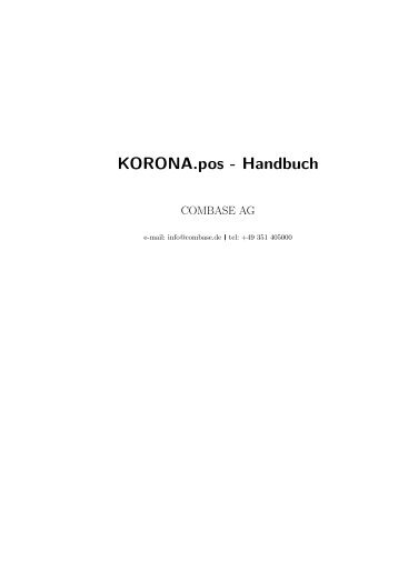 KORONA.pos - Handbuch - Combase AG