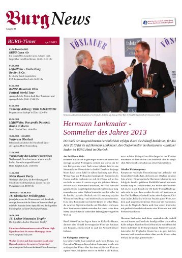 Hermann Lankmaier - Sommelier des Jahres 2013 - Burg Hotel ...