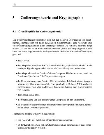 5 Codierungstheorie und Kryptographie