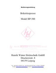 Brikettierpresse Model BP-500 Henrik Winter Holztechnik GmbH ...