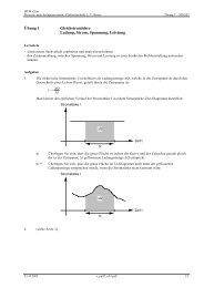 Übung 1 Gleichstromlehre Ladung, Strom ... - Thomas Borer