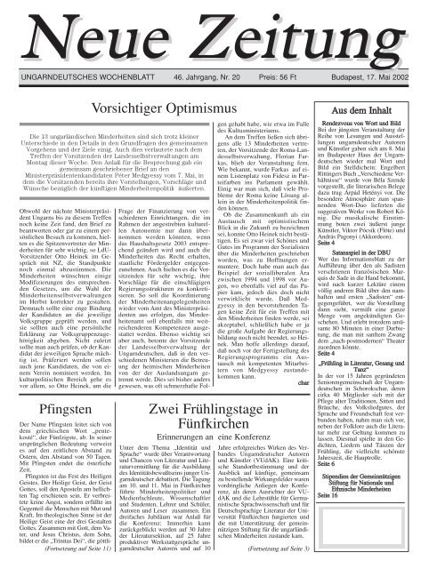 46. Jahrgang Nr. 20 - Neue Zeitung
