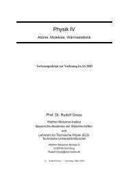 Vorlesungsskript Physik IV - Walther Meißner Institut - Bayerische ...