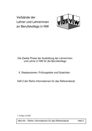 Verbände der Lehrer und Lehrerinnen an ... - vLw NRW eV