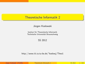 Handout - Institut für Theoretische Informatik - Technische ...
