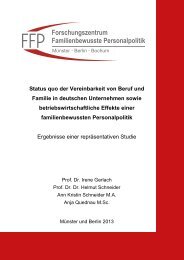 Status quo der Vereinbarkeit von Beruf und Familie in deutschen ...