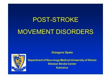 Post-stroke movement syndromes