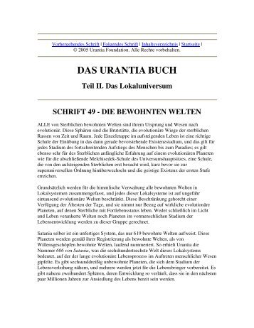 Das Urantia Buch - Schrift 49 - Die Bewohnten Welten