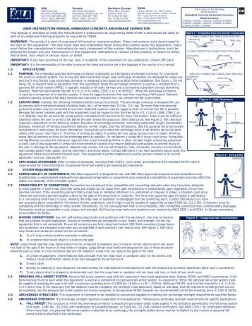 USER INSTRUCTION MANUAL EMBEDDED CONCRETE ... - test