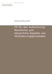 Fit für den Aufschwung: Rechtliche und steuerliche ... - Vischer