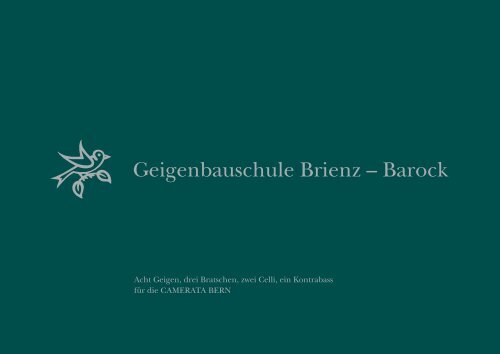 Barockbroschüre - Geigenbauschule Brienz