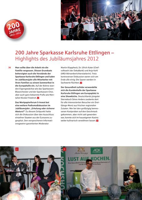 Jahresbericht der Sparkasse Karlsruhe Ettlingen 2012