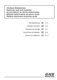 Ortsfeste Bleibatterien Stationary lead acid ... - Gnb-nordic.com