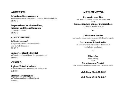 Speisekarte als PDF downloaden - Schwarz - Das Restaurant