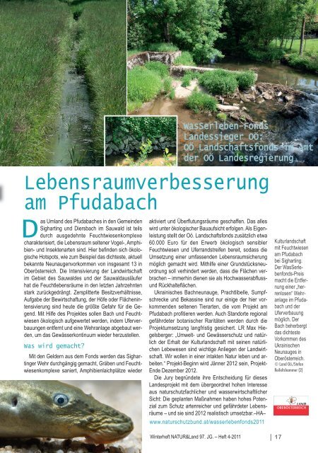 WasSerleben-Fonds fördert Projekte an ... - Naturschutzbund