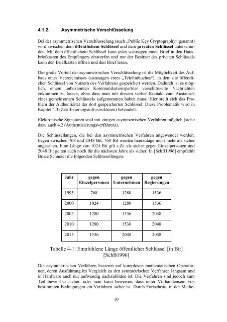 Einsatzmöglichkeiten kryptographischer Methoden zur Signatur und ...