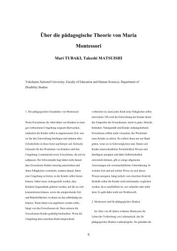 Über die pädagogische Theorie von Maria Montessori - Journal of ...