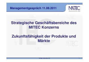 Präsentation Geschäftsbereiche - MITEC Automotive AG