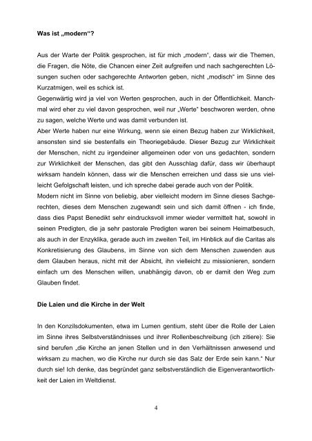 Rede des Landtagspräsidenten Alois Glück - Diözesanrat Passau