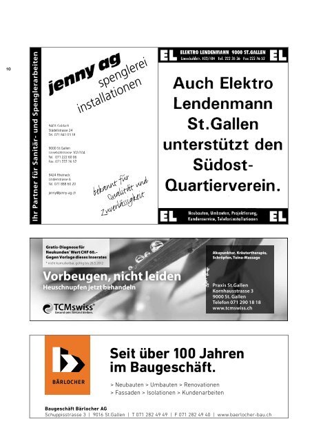 Quartierzeitung Nr. 2 / 2012 - qv-suedost-sg.ch