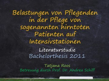 Belastung von Pflegenden in der Pfelge von sognannten hirntoten ...