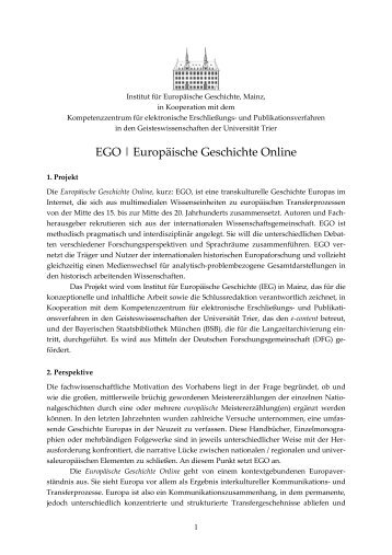 EGO | Europäische Geschichte Online - Leibniz Institut für ...