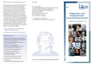 Flyer Allgemeine und Vergleichende Literaturwissenschaft